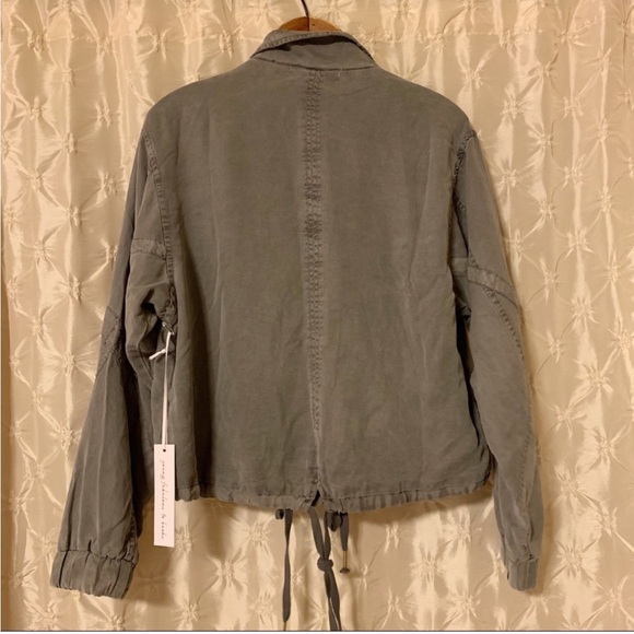 Young Fabulous & Broke Clara Jacket Black Sand Tencel Bomber Utility YFB - Picture 5 of 15